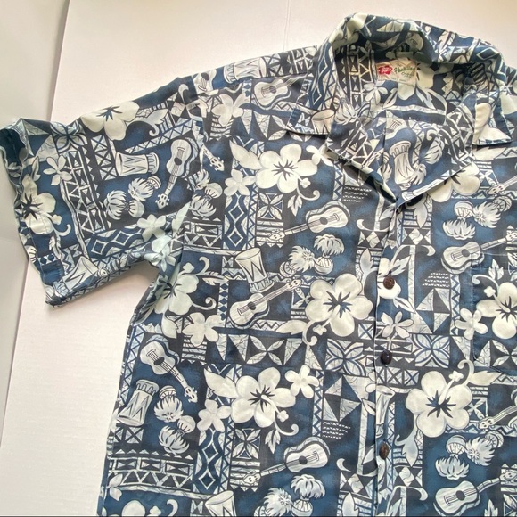 The Hawaiian Original Hilo Hattie Men's Shirt Guitar Ukelele Flowers Size XL USA - Picture 7 of 14